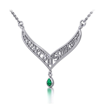 12 Zodiac Symbols Silver Necklace with Teardrop Birthstone of your choice - Jewelry